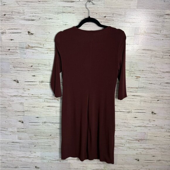 Coldwater Creek Red Ruched Wrap Midi Dress size 8P - Picture 7 of 7